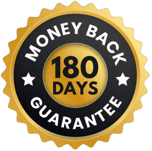 Vision Hero 180-day money-back guarantee seal